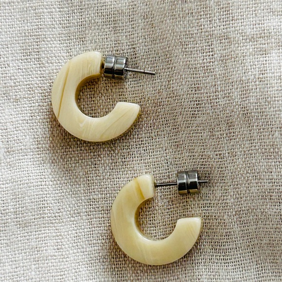 Machete Muse Hoops in Alabaster - Picture 3 of 9